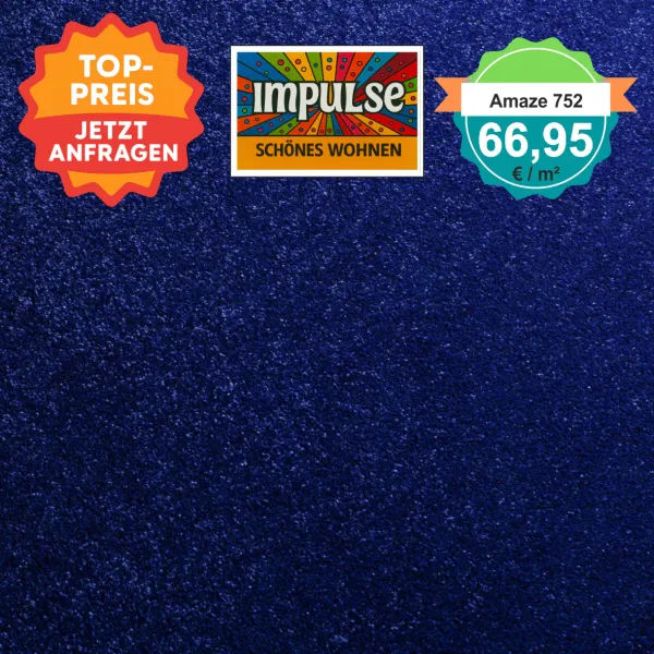 JAB Amaze – quadratische Draufsicht Velours-Teppichboden in fraise mit Preisaufdruck